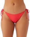 O'neill Saltwater Solids Maracas Side Tie Bikini Bottoms In Bittersweet