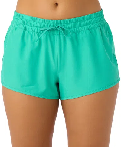 O'neill Juniors' Saltwater Solids Balboa 2" Drawstring Board Shorts In Peacock Green