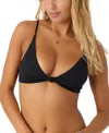O'neill Juniors' Saltwater Solids Pismo Knot-front Bikini Top In Black