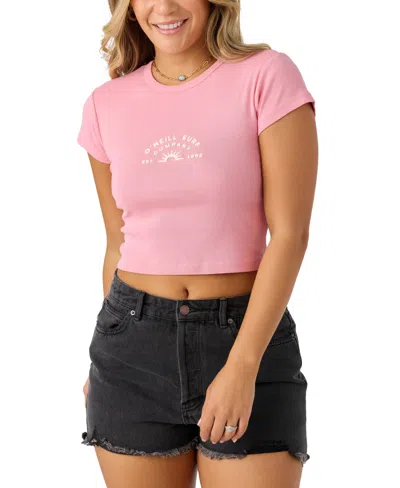 O'neill Juniors' Sun Rays Graphic Baby T-shirt In Peony