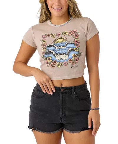 O'neill Juniors' Tropic Tide Short-sleeve Cotton Graphic T-shirt In Simply Taupe