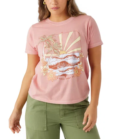 O'neill Juniors' Tropical Swell Cotton Graphic T-shirt In Rosette