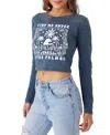 O'neill Juniors' Under The Palms Cotton Crop T-shirt In Slate