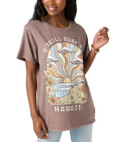 O'neill Juniors' Vacay Dreams Cotton Short-sleeve T-shirt In Peppercorn