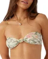 O'neill Oneill Juniors Veda Tropical Printed Bandeau Bikini Top Veda Tropical Printed Bikini Bottoms In Oil Green
