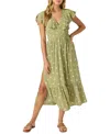 O'neill Juniors' Zetta Esme Short-sleeve Midi Dress In Mosstone