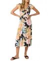 O'neill Juniors' Zetta Short-sleeve V-neck Midi Dress In Black