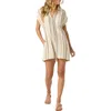O'neill Juniors' Kamilla Striped Romper In Tapioca