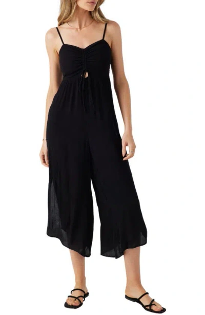 O'neill Keiko Cutout Wide Leg Jumpsuit In Black