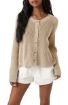 O'neill Kerris Cotton Blend Cardigan In Brown