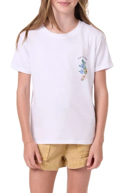O'neill Kids' Angie Floral Graphic T-shirt In White