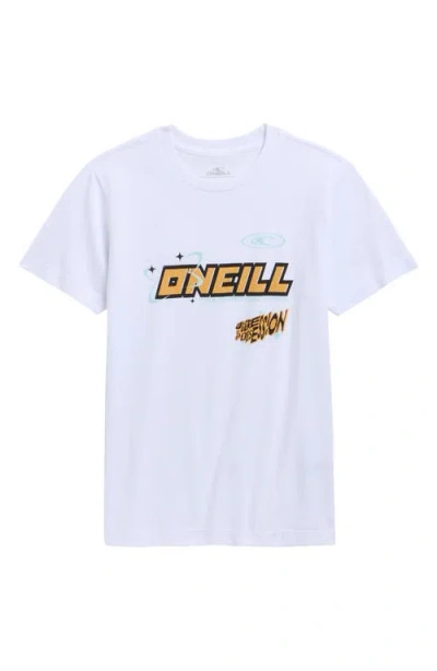 O'neill Kids' Atoms Sphere Cotton Graphic T-shirt In White