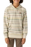 O'neill Kids' Bavaro Blanket Stripe Pullover Hoodie In Light Khaki