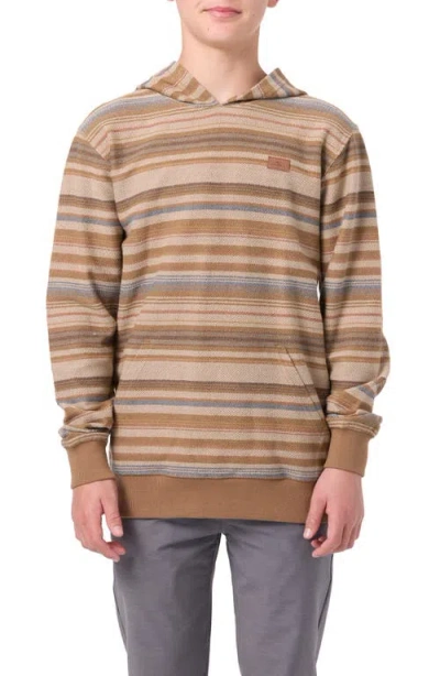 O'neill Kids' Bavaro Stripe Hoodie In Brown