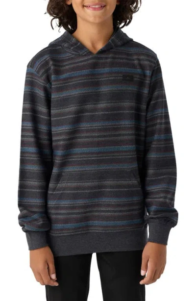 O'neill Kids' Bavaro Stripe Pullover Hoodie In Black