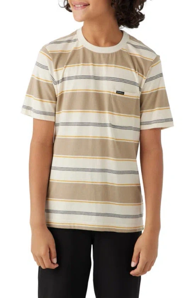 O'neill Kids' Bolder Stripe Pocket T-shirt In Cream