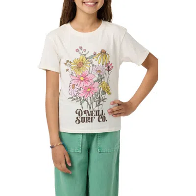O'neill Kids' Bouquet Angie Cotton Graphic T-shirt In White