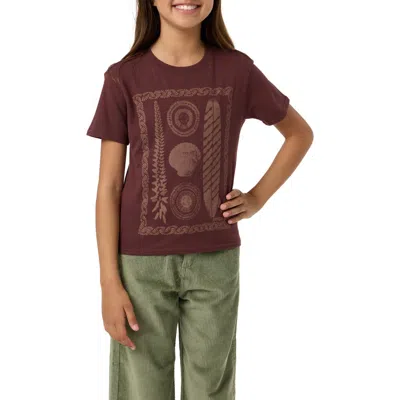 O'neill Kids' Calico Angie Graphic Tee In Burgundy
