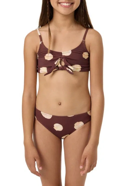 O'neill Kids' Camila Two-piece Swimsuit In Brown
