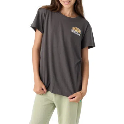 O'neill Kids' Coast To Coast Cotton Graphic T-shirt In Black