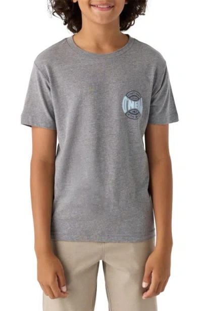 O'neill Kids' Coin Flip Cotton Graphic T-shirt In Heather Grey