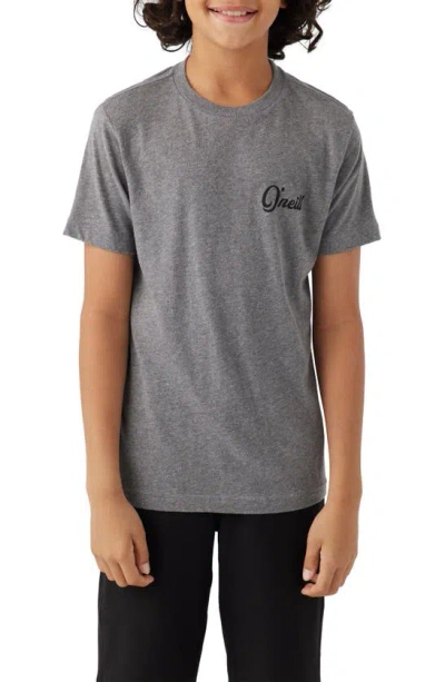 O'neill Kids' Combo Graphic T-shirt In Heather Grey