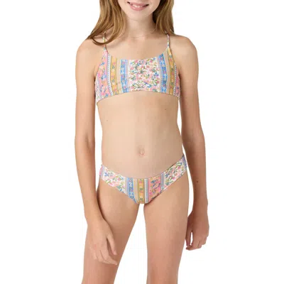 O'neill Kids' Cora Ruched Floral Two-piece Swimsuit