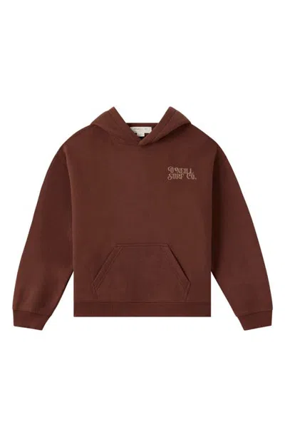 O'neill Kids' Flora Bouquet Oversized Hoodie In Chocolate