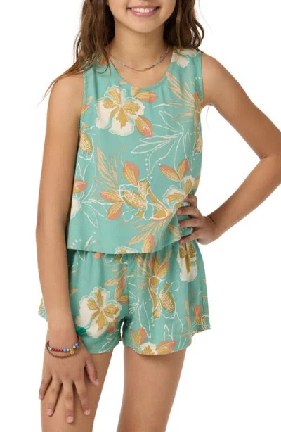 O'neill Kids' Haisley Floral Tank Top In Green