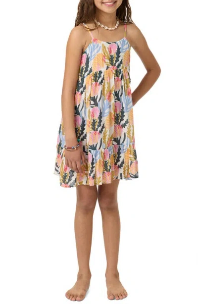 O'neill Kids' Haylee Crinkle Cover-up Sundress In Multi