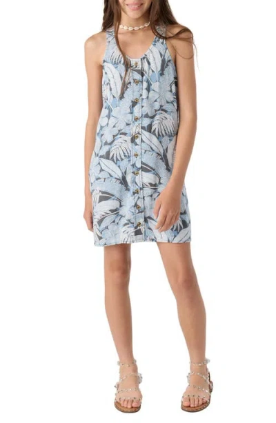 O'neill Kids' Hazen Button-up Sundress In Slate
