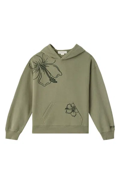 O'neill Kids' Hibiscus Oversized Hoodie In Sage