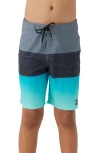 O'neill Kids' Hyperfreak Heat Block Swim Trunks In Peacock Blue