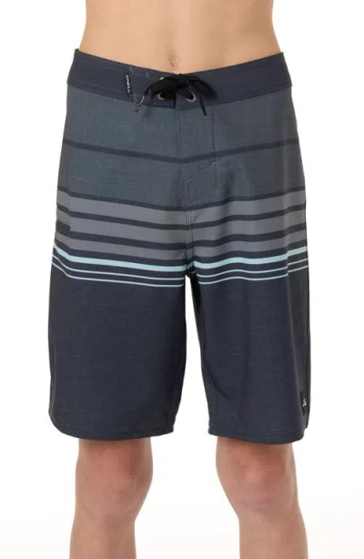 O'neill Kids' Hyperfreak Heat Stripe Swim Trunks In Black