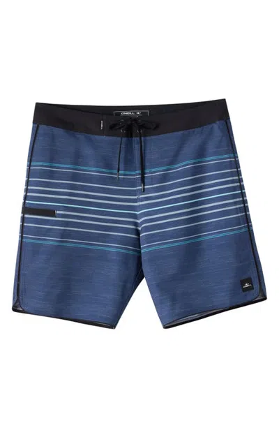 O'neill Kids' Hyperfreak Heat Stripe Swim Trunks In Blue