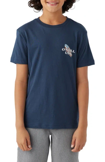 O'neill Kids' Independence Graphic T-shirt In Navy