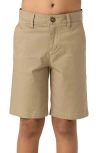 O'neill Kids' Jay Flat Front Stretch Bermuda Shorts In Khaki