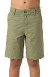 O'neill Kids' Jay Flat Front Stretch Bermuda Shorts In Sage