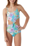 O'NEILL KIDS' KNOT FRONT ONE-PIECE SWIMSUIT