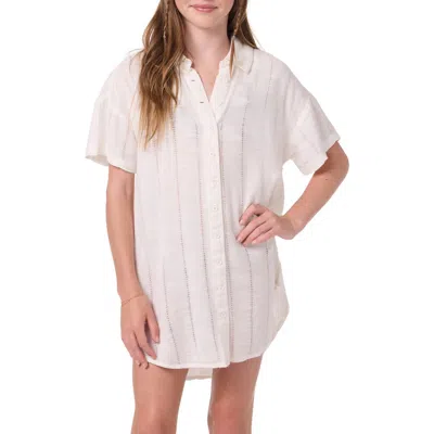 O'neill Kids' Kyra Cotton Cover-up Shirt In White
