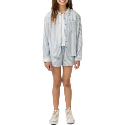 O'neill Kids' Leni Long Sleeve Stripe Shirt In Blue