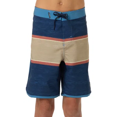 O'neill Kids' Lennox Scallop Swim Trunks In Blue