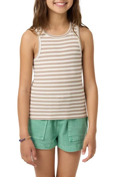 O'neill Kids' Lonnie Rib Stripe Tank In Neutral