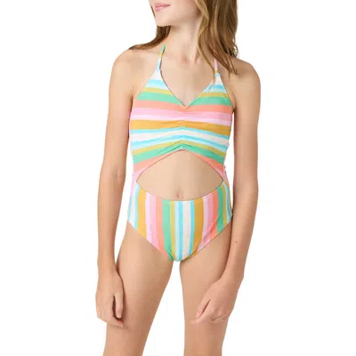 O'neill Kids' Low Tide Cinched Cutout One-piece Swimsuit