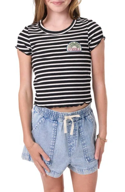 O'neill Kids' Merrit Stripe T-shirt In Black
