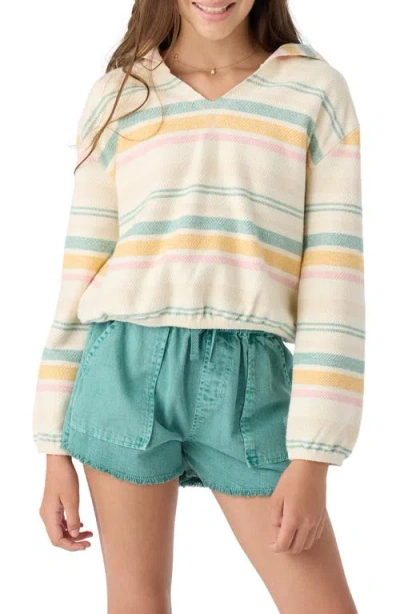 O'neill Kids' Mila Stripe Hoodie In Winter White