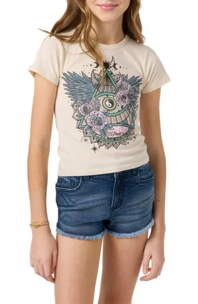 O'neill Kids' Moon Bloom Cotton Graphic T-shirt In Tapioca
