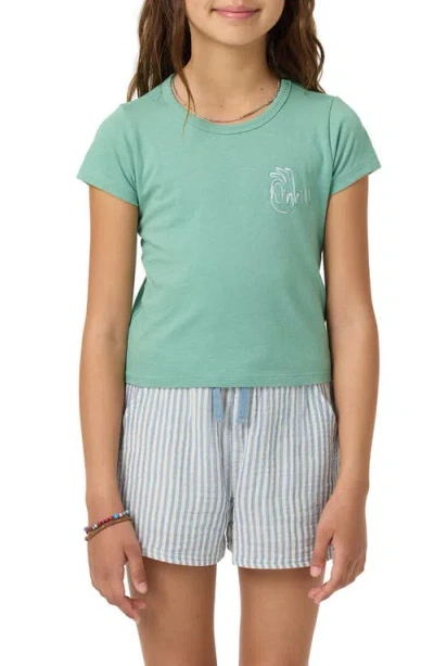 O'neill Kids' Okeedoke Willa Skimmer Cotton Graphic T-shirt In Green