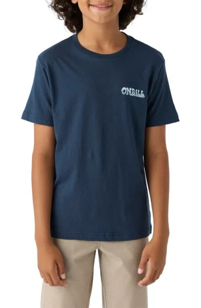 O'neill Kids' One Night New Dreams Cotton Graphic T-shirt In New Navy