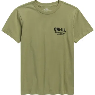 O'neill Kids' Open Road Cotton Graphic T-shirt In Green